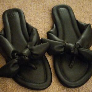 a new day Black Bow Detail Sandals